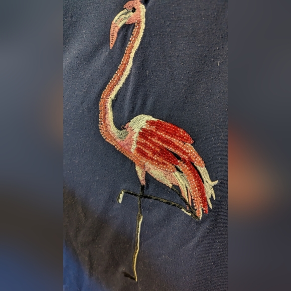 Lucy & Laurel Beaded Flamingo Slouchy T-Shirt - Picture 2 of 4